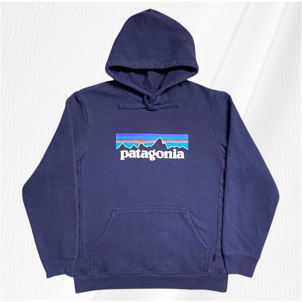 Patagonia Uprisal Hoodie Small Navy Blue Pullover Classic Logo Sweatshirt